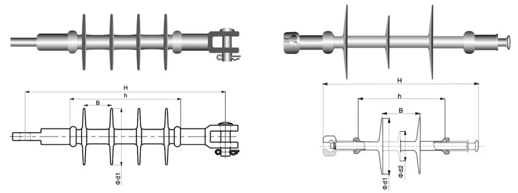 11kV Suspension Composite Long Rod Insulator